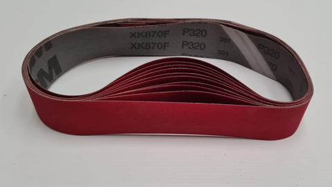 10x FF87 Grit Belt - 320 grit : 640 mm x 40 mm