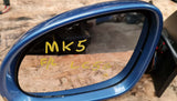 VW GOLF MK5 LEFT SIDE WING MIRROR BLUE LC5G