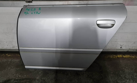 AUDI A6 C5 REAR LEFT BARE PANEL DOOR SILVER LY7W