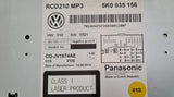 VW GOLF MK6 RADIO RCD 210 MP3 CD PAYER 5K0035156