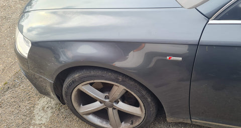 AUDI A6 C6 FRONT LEFT SIDE WING PANEL IN GREY LZ7S