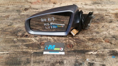 AUDI A4 B7 FRONT LEFT SIDE WING MIRROR IN SILVER LY7H